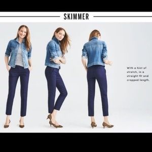 J.Crew Factory Cotton Skimmer Pant-navy